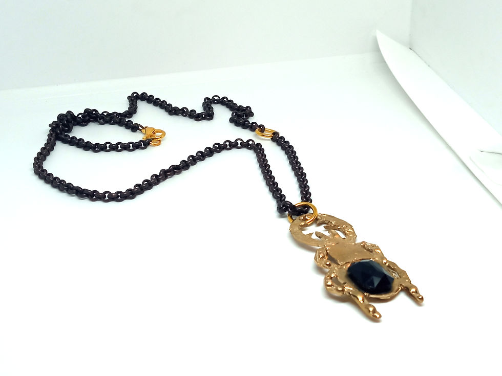Stag Beatle Brass Pendant1