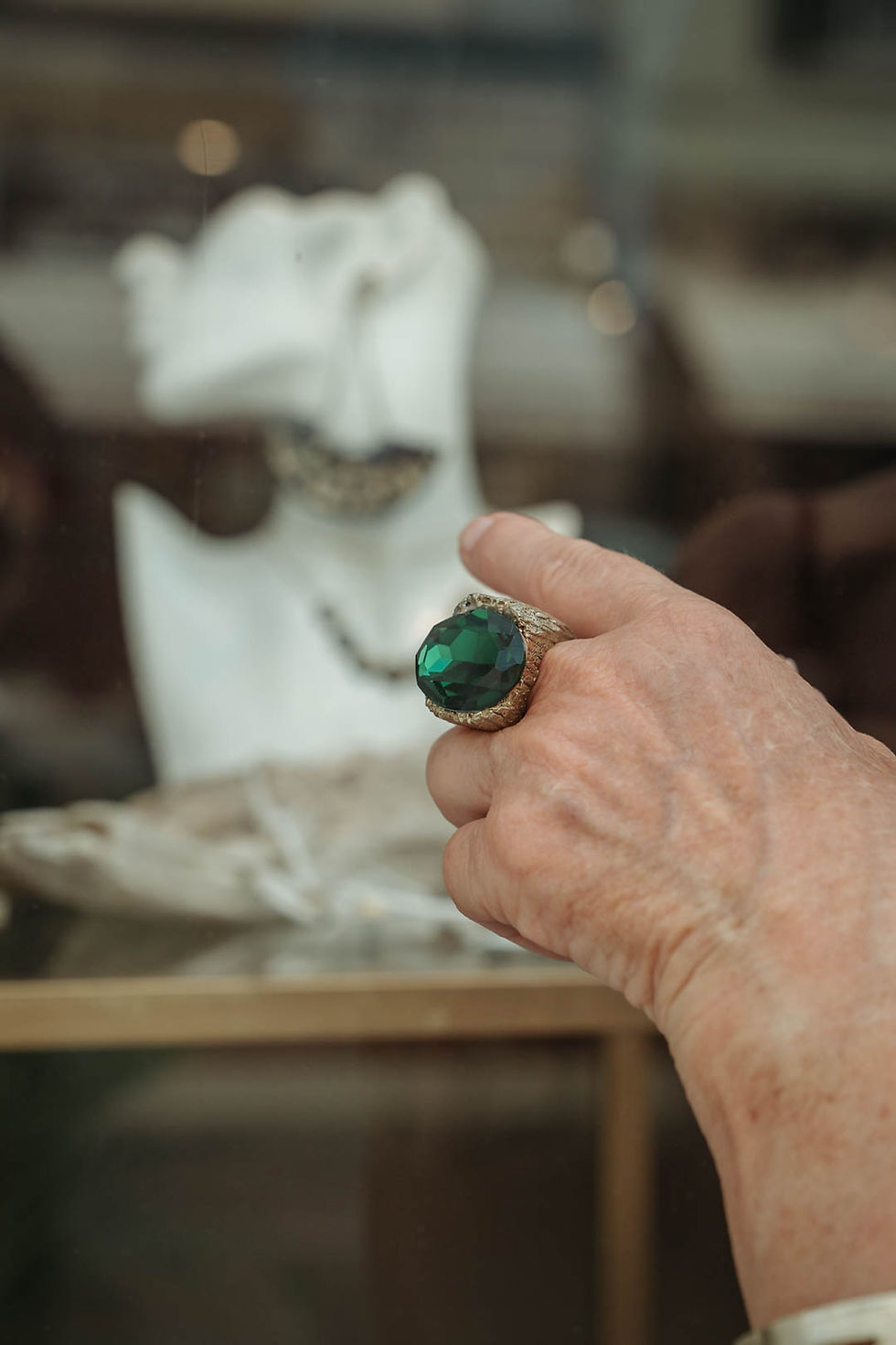 Thumbnail: 'Brass Moss Green Ring