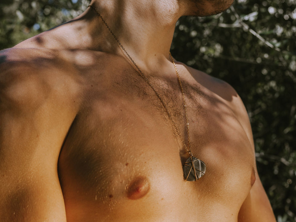 Thumbnail: 'Wrapped grey stone pendant'