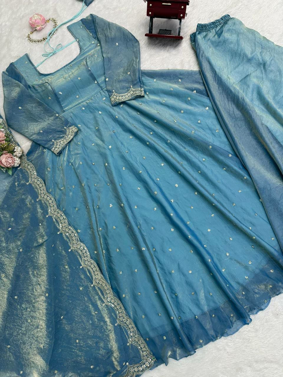 Miniature : Gorgeous partywear anarkali suit 