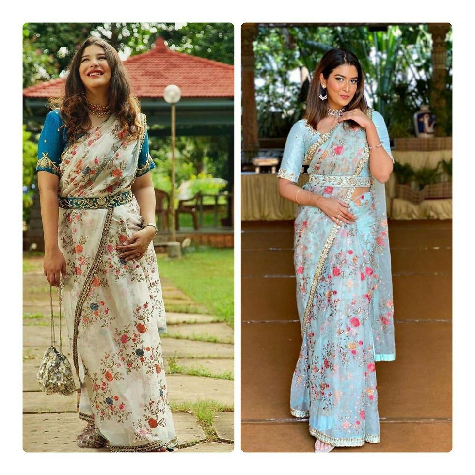 Partywear sarees with beautiful embroidery work