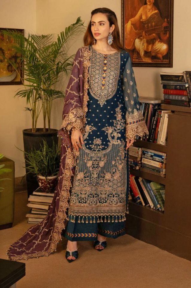 Gorgeous partywear suit with embroidery work