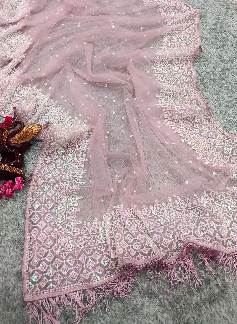 Thumbnail: Partywear Pink Saree