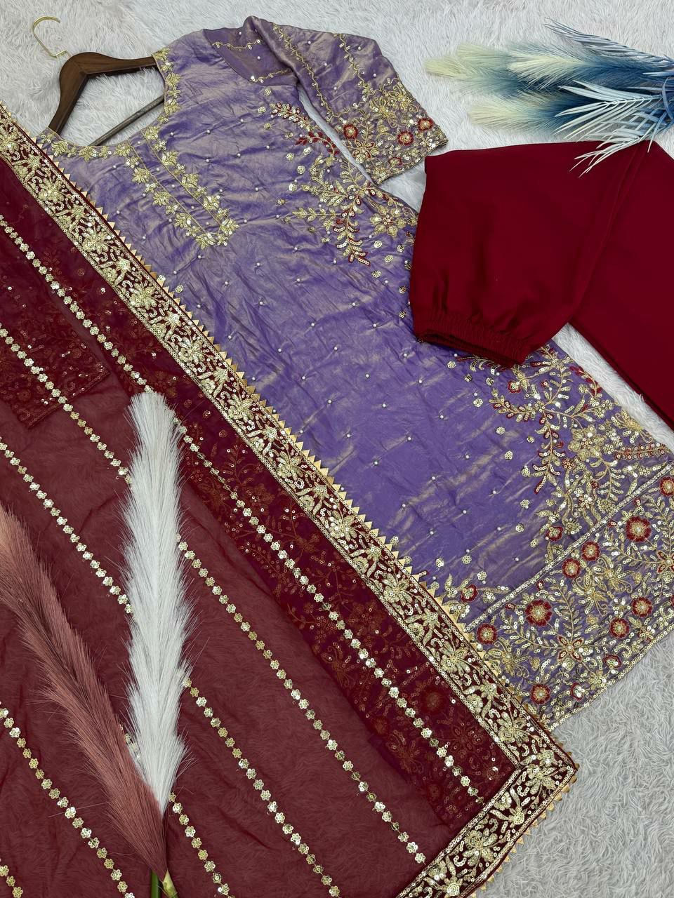 Thumbnail: Gorgeous partywear suits with beautiful work