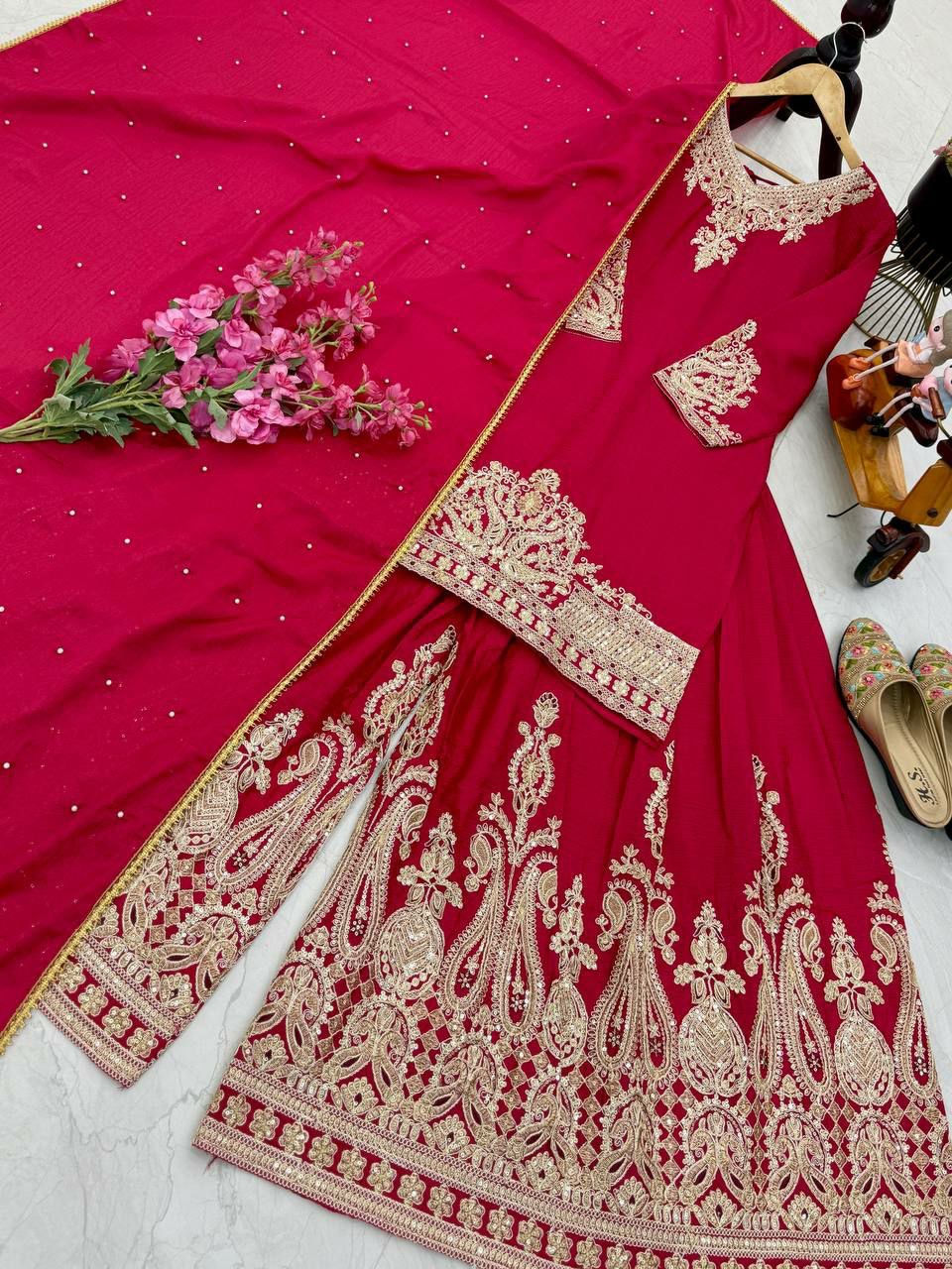 Thumbnail: Designer sharara suits in multiple colours 