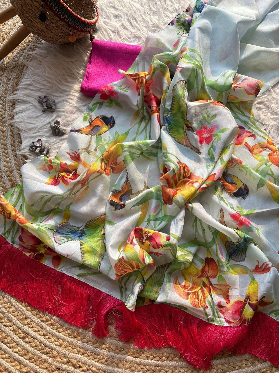 Thumbnail: Beautiful saree with cut dana handwork 
