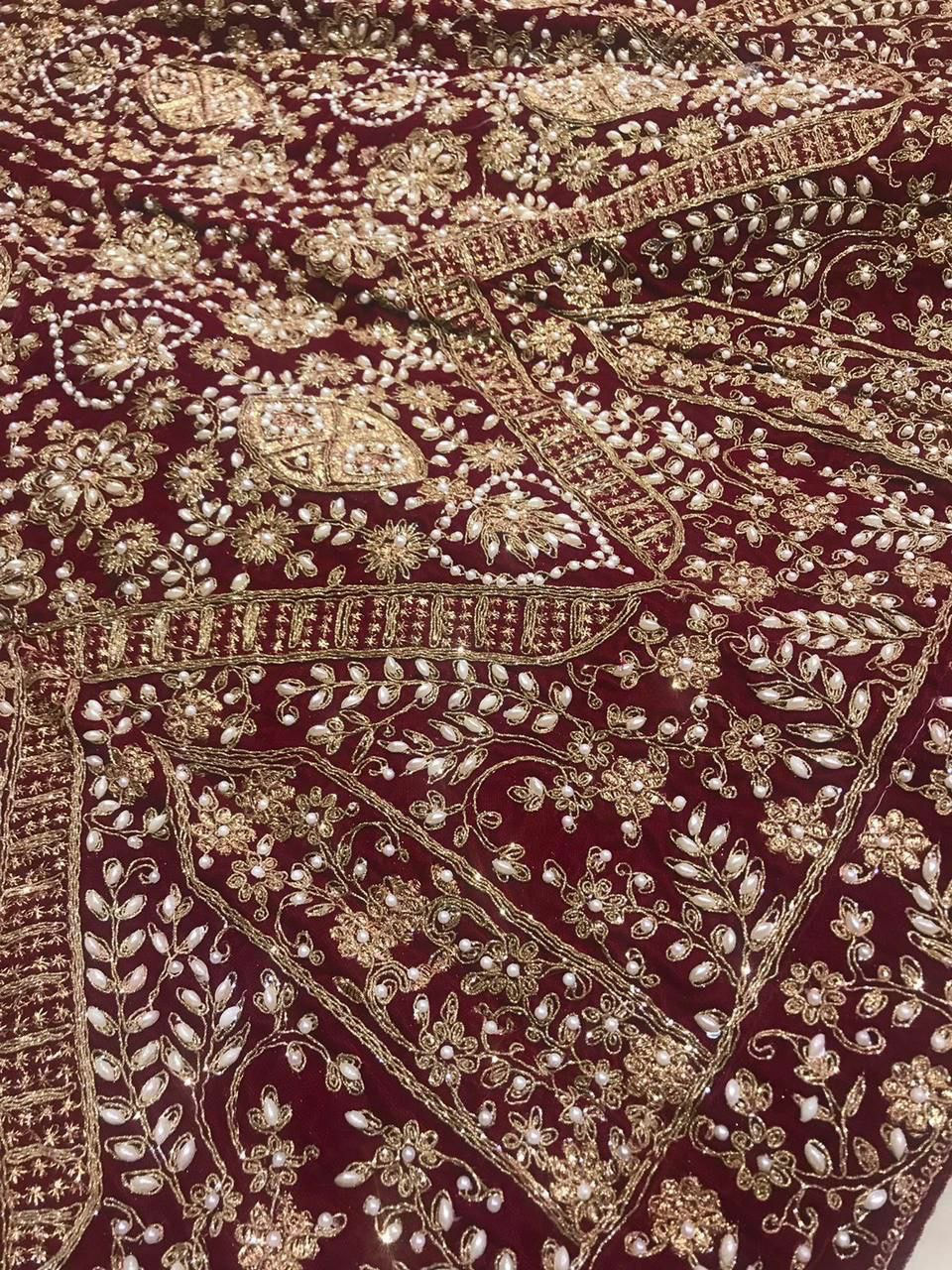Thumbnail: Gorgeous red bridal lehenga