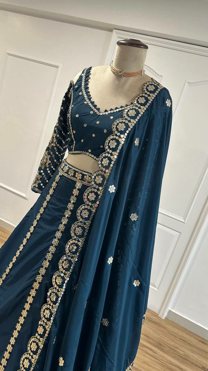 Thumbnail: Trending malai silk lehenga