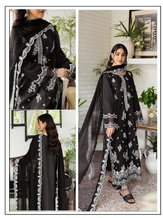 Partywear Pakistani suit with embroidery and moti work