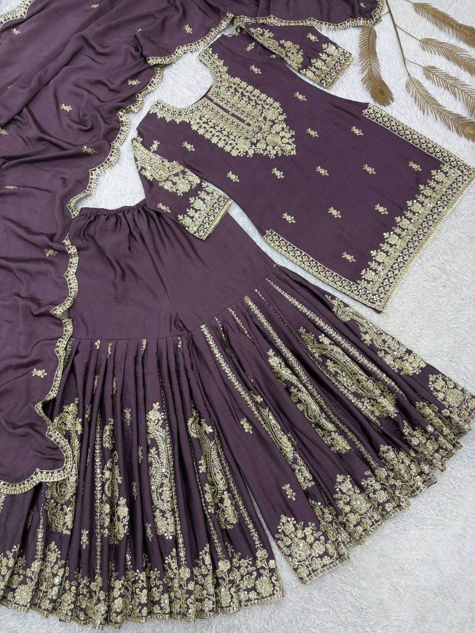 Partywear gharara suit