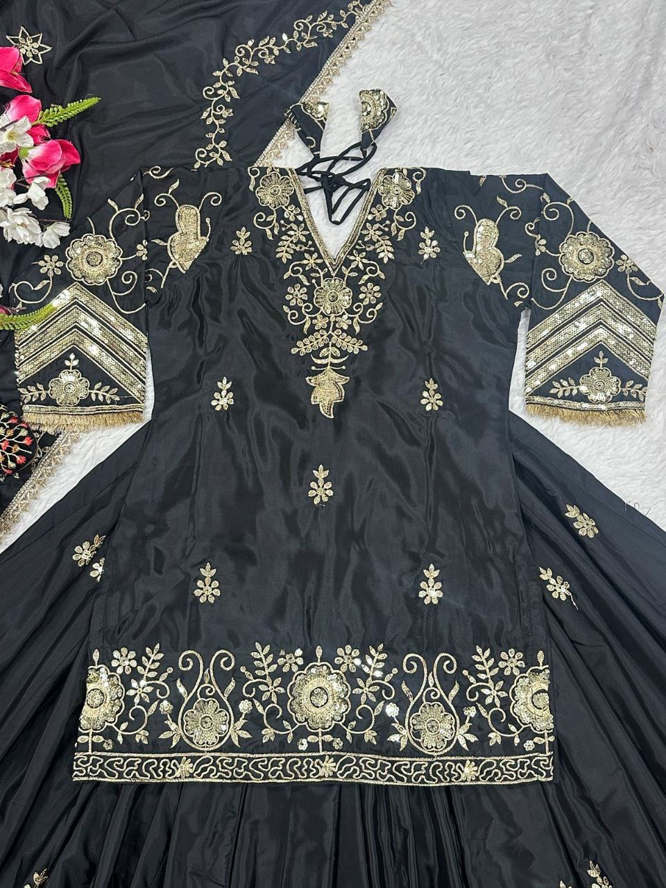 Black Lehenga suit