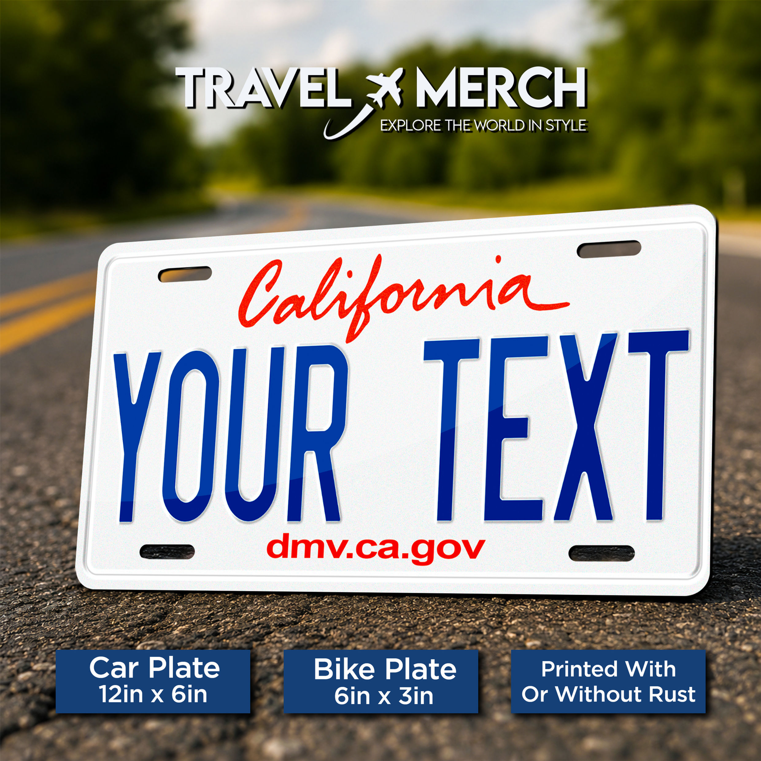 California USA Metal License Plate