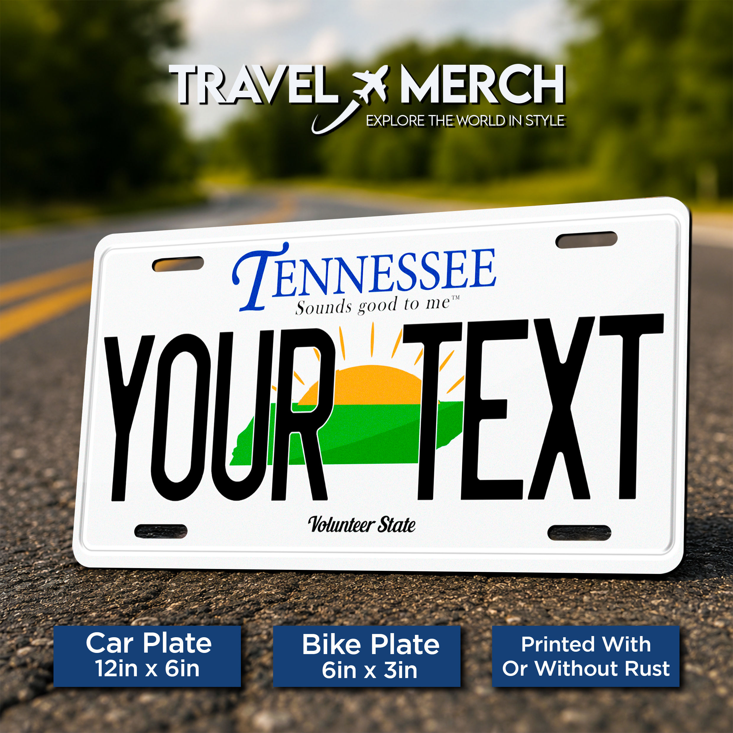 Tennessee USA Metal License Plate