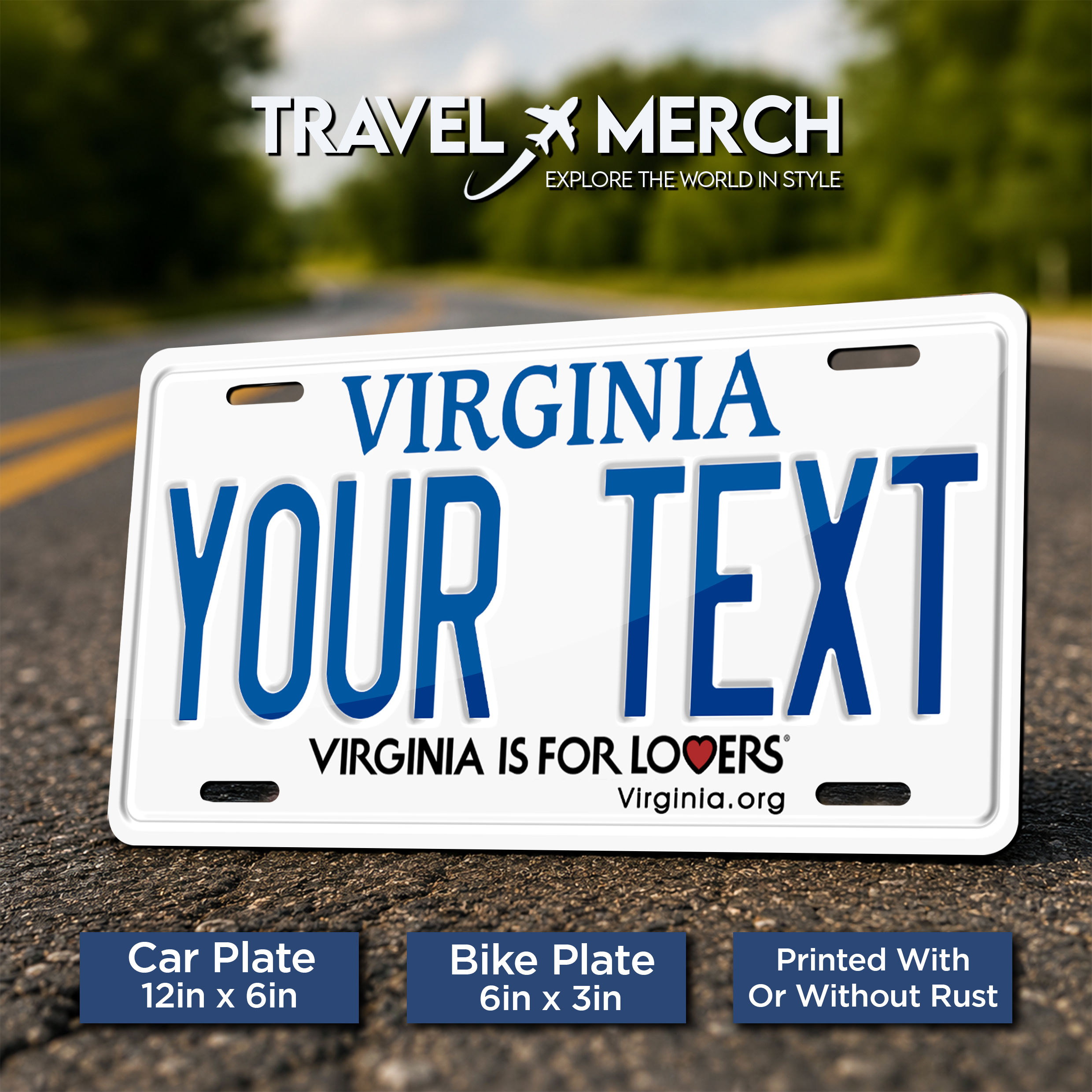 Virginia Lovers USA Metal License Plate