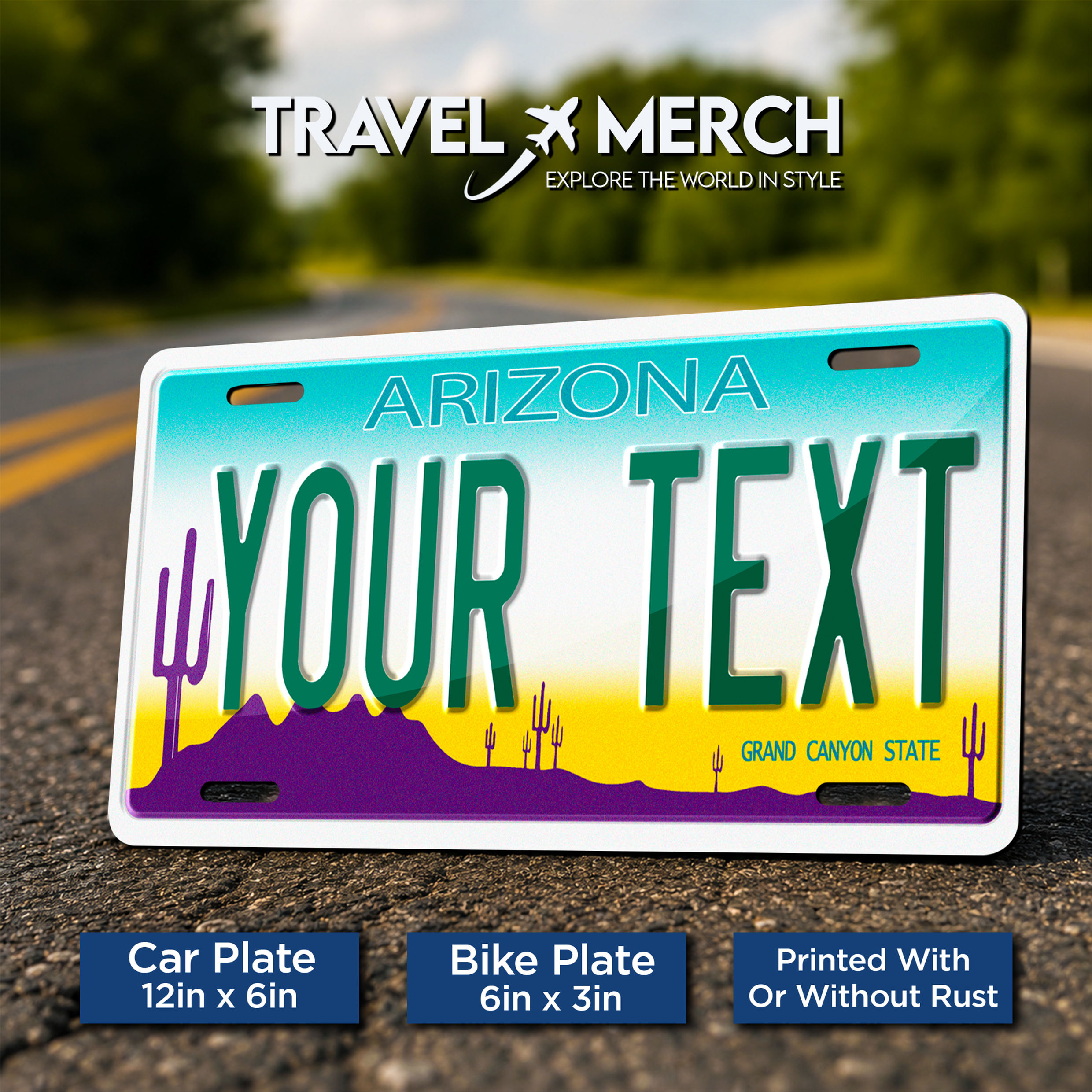 Arizona USA Metal License Plate