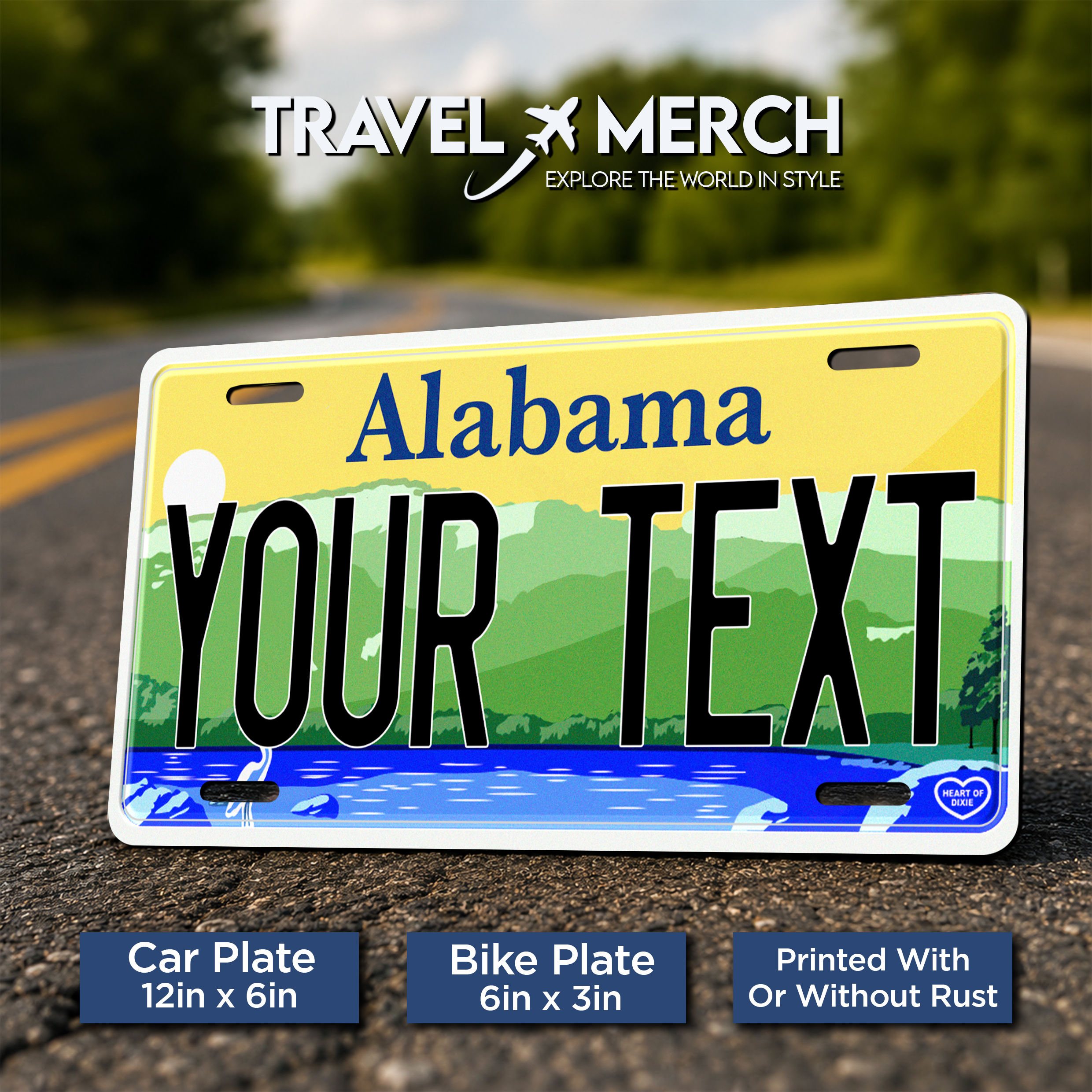Alabama USA Metal License Plate