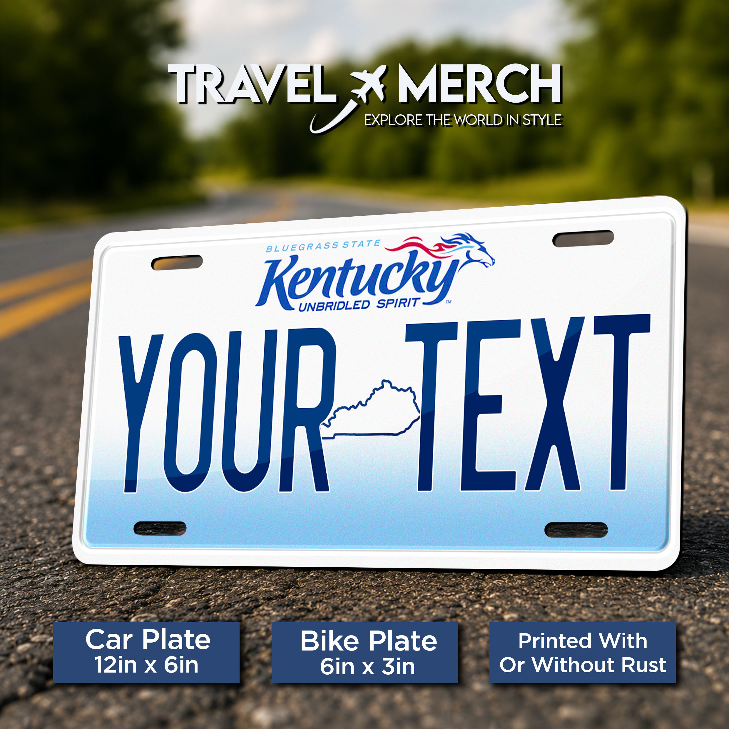 Kentucky USA Metal License Plate