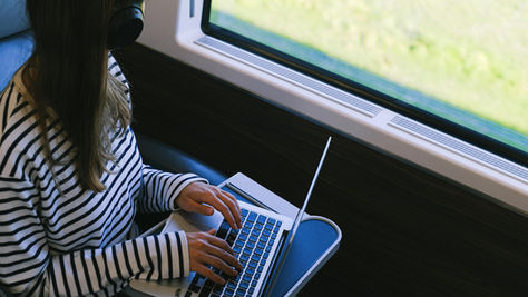 Working from a train