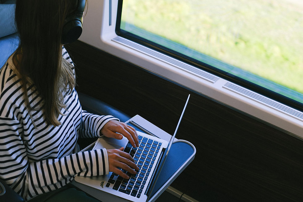 Working from a train