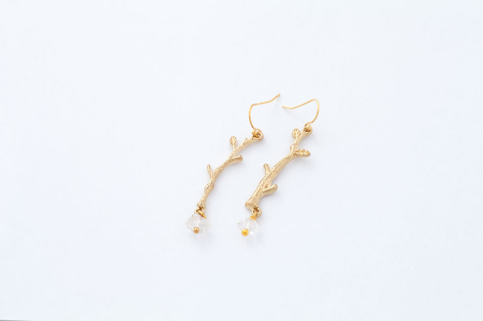 Herkimer Diamond Branch Earrings