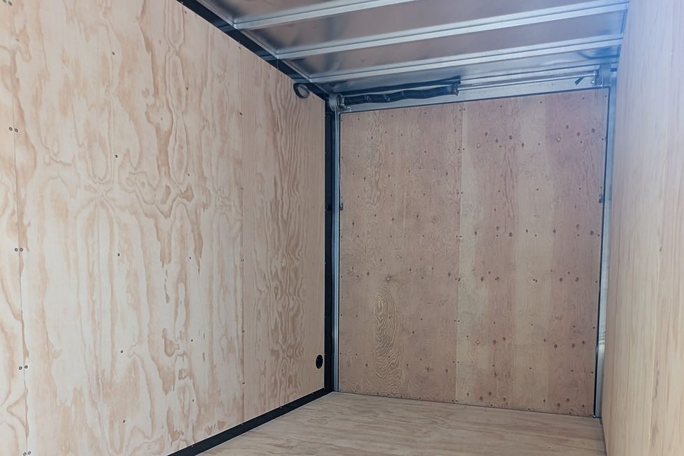 Interior of 7x16 aluminum cargo trailer