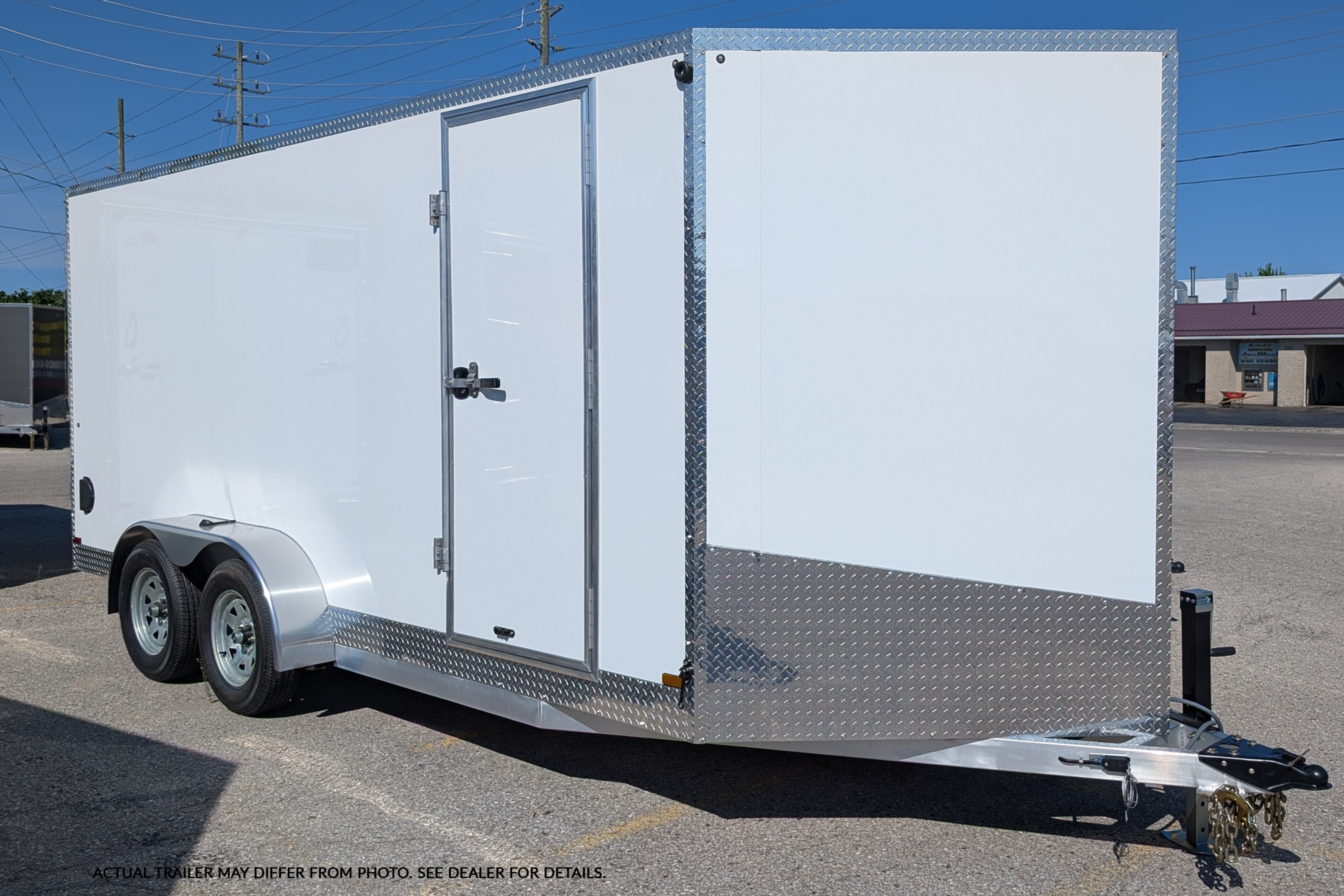 White enclosed cargo trailer