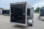 Thumbnail: Rear of black single axle cargo trailer
