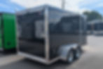 Rear of cargo trailer with ramp door