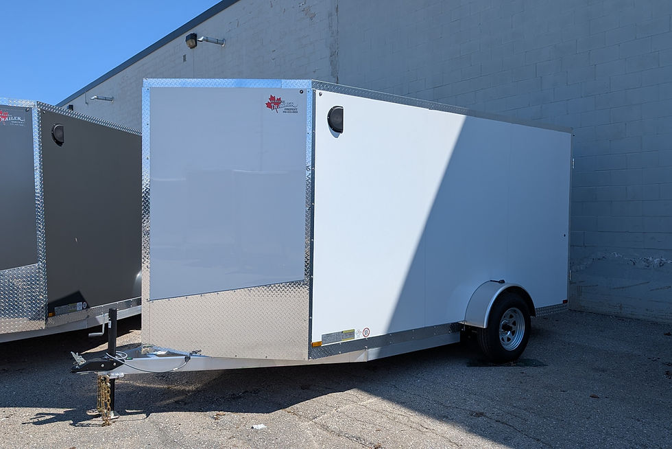 6x12 enclosed cargo trailer in white