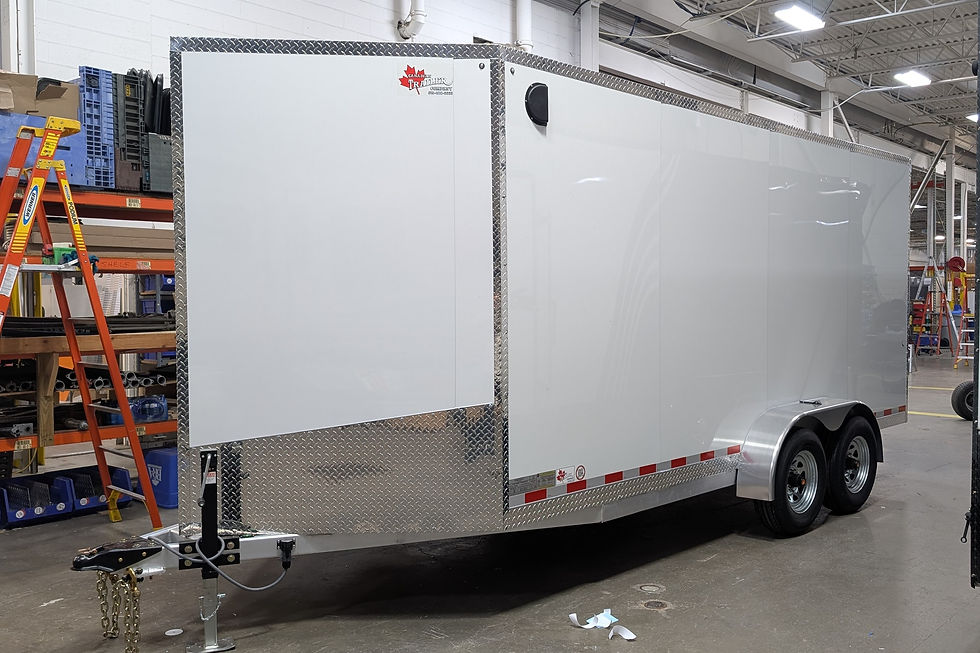White 7x16 enclosed cargo trailer