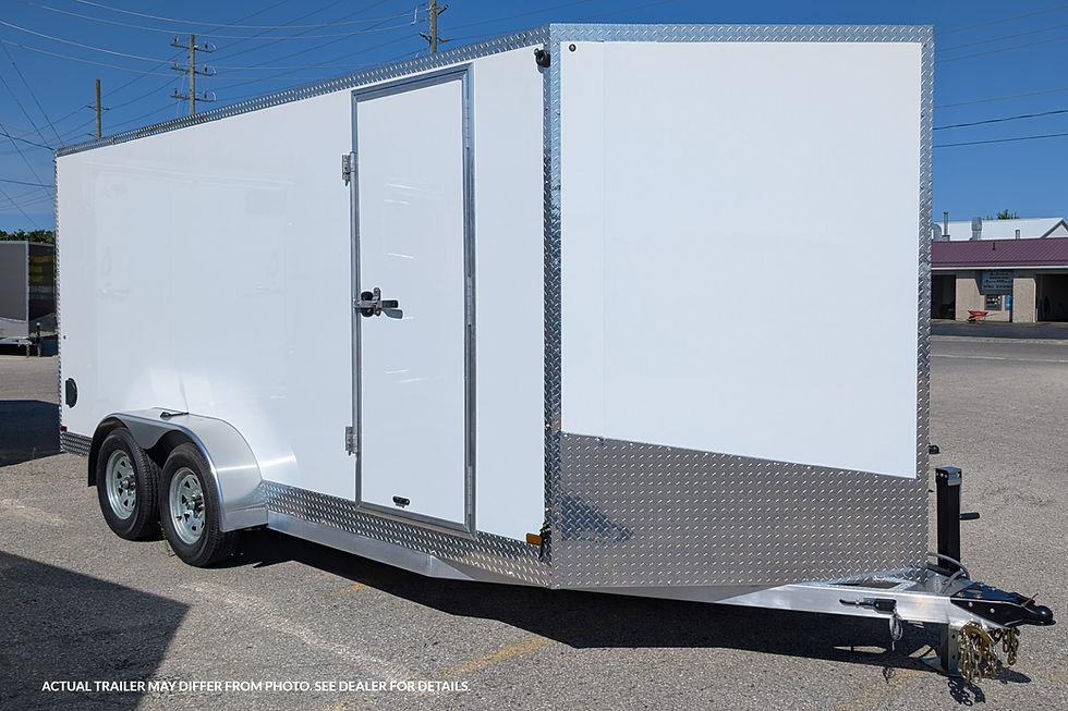 White 7x14 aluminum cargo trailer