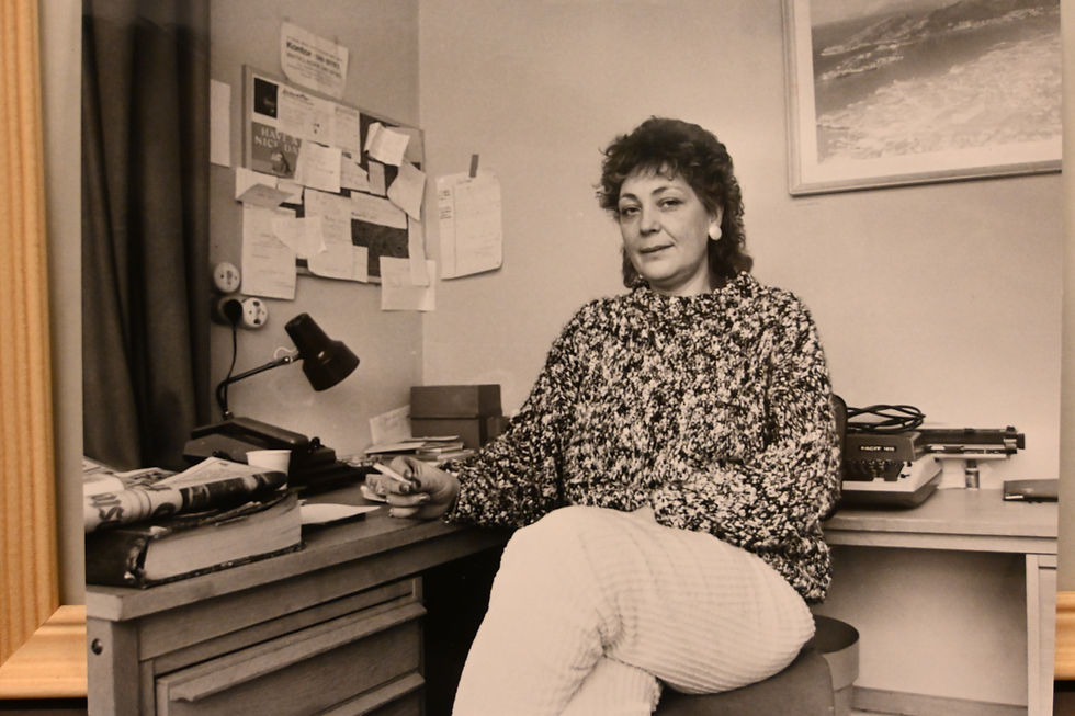 Anne Margit Hansen i det som da het Solstad vask og rens i 1897. Foto: Kari Karstensen