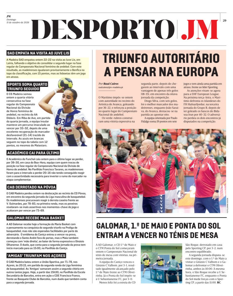 PO09 | Madeira A. SAD não foi feliz na deslocação a Leiria