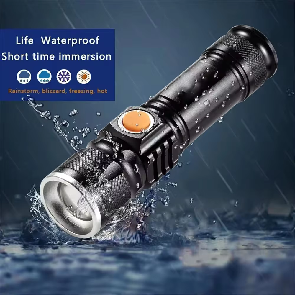 Aluminum alloy LED flashlight outdoor portable night fishing strong light flashl