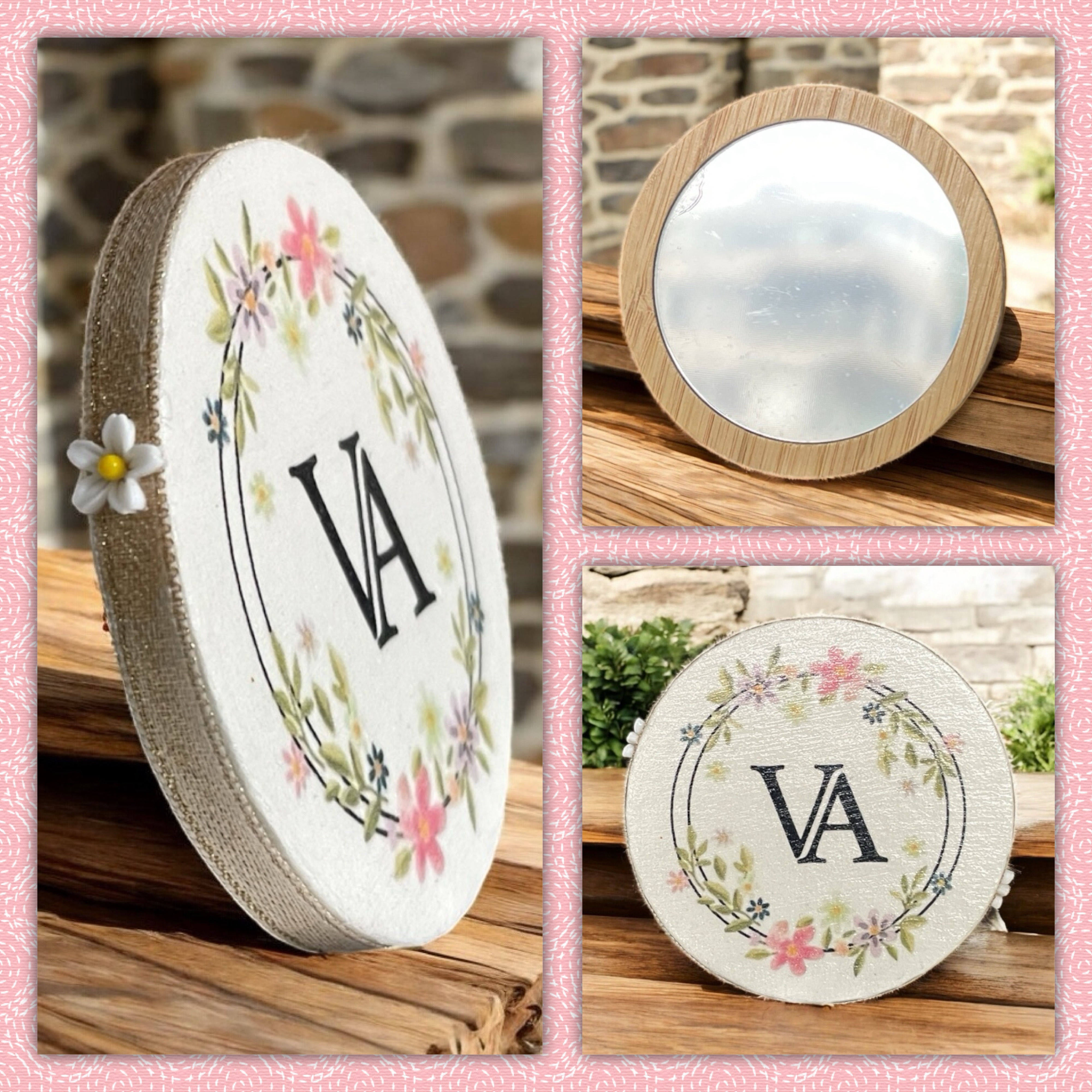 Pocket mirror (3D decoration) | Brand (5U)