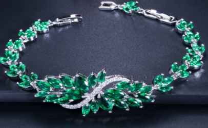 Miniatura: Elegant Multi-Color Zircon Bracelet with Diamond Inlay