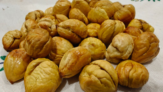 Castanhas assadas sem casca