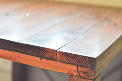 Wood and Bamboo End Table Corner