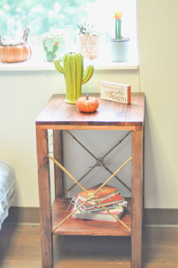 Wood and Bamboo End Table