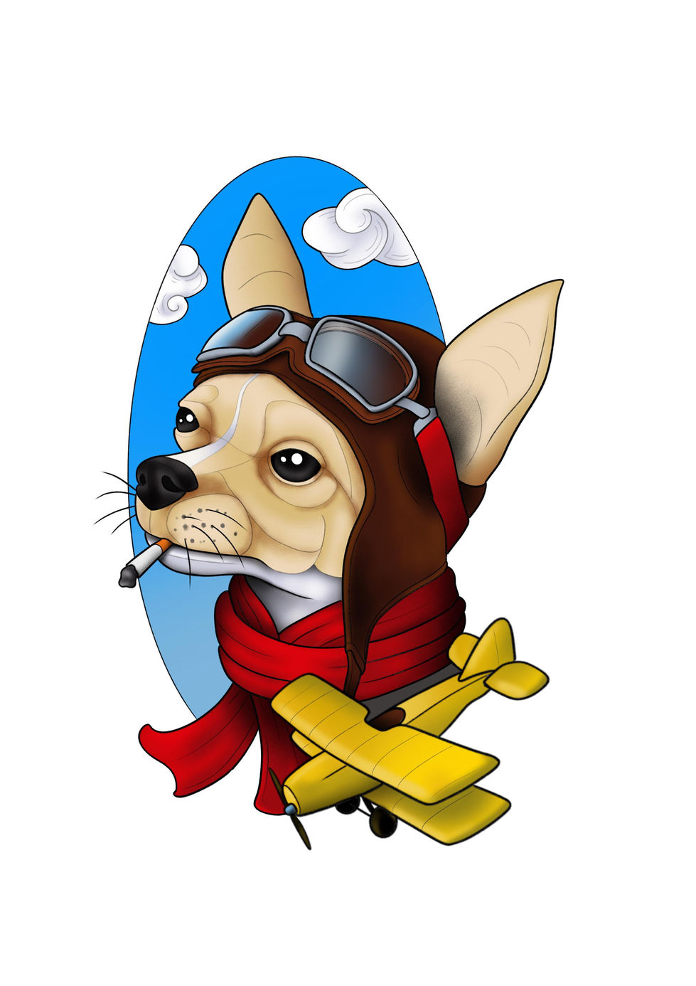 Dog and plane