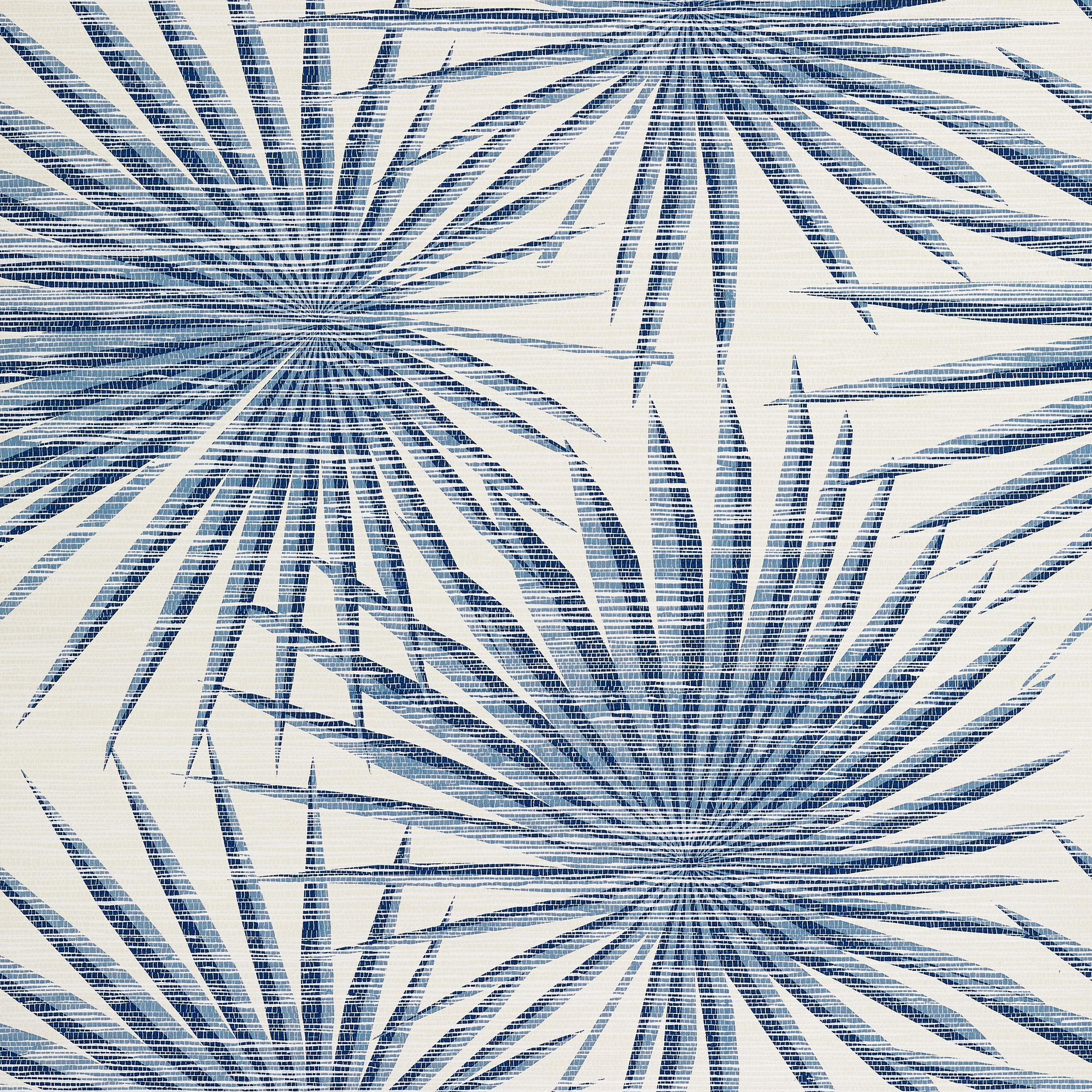 Palm Frond Wallpaper: Navy and White