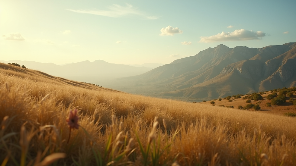 Close-up view of a serene landscape