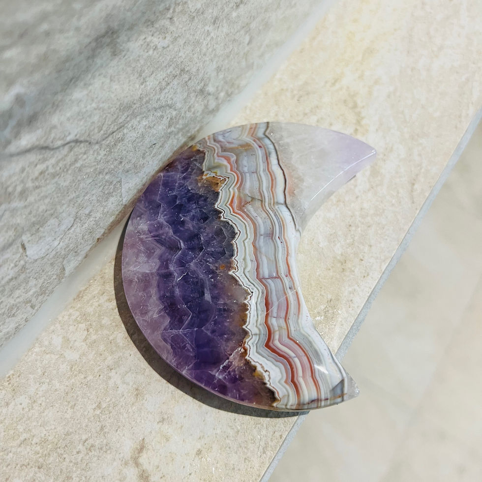 Miniature : Lune énergétique - Améthyste avec agate dentelle