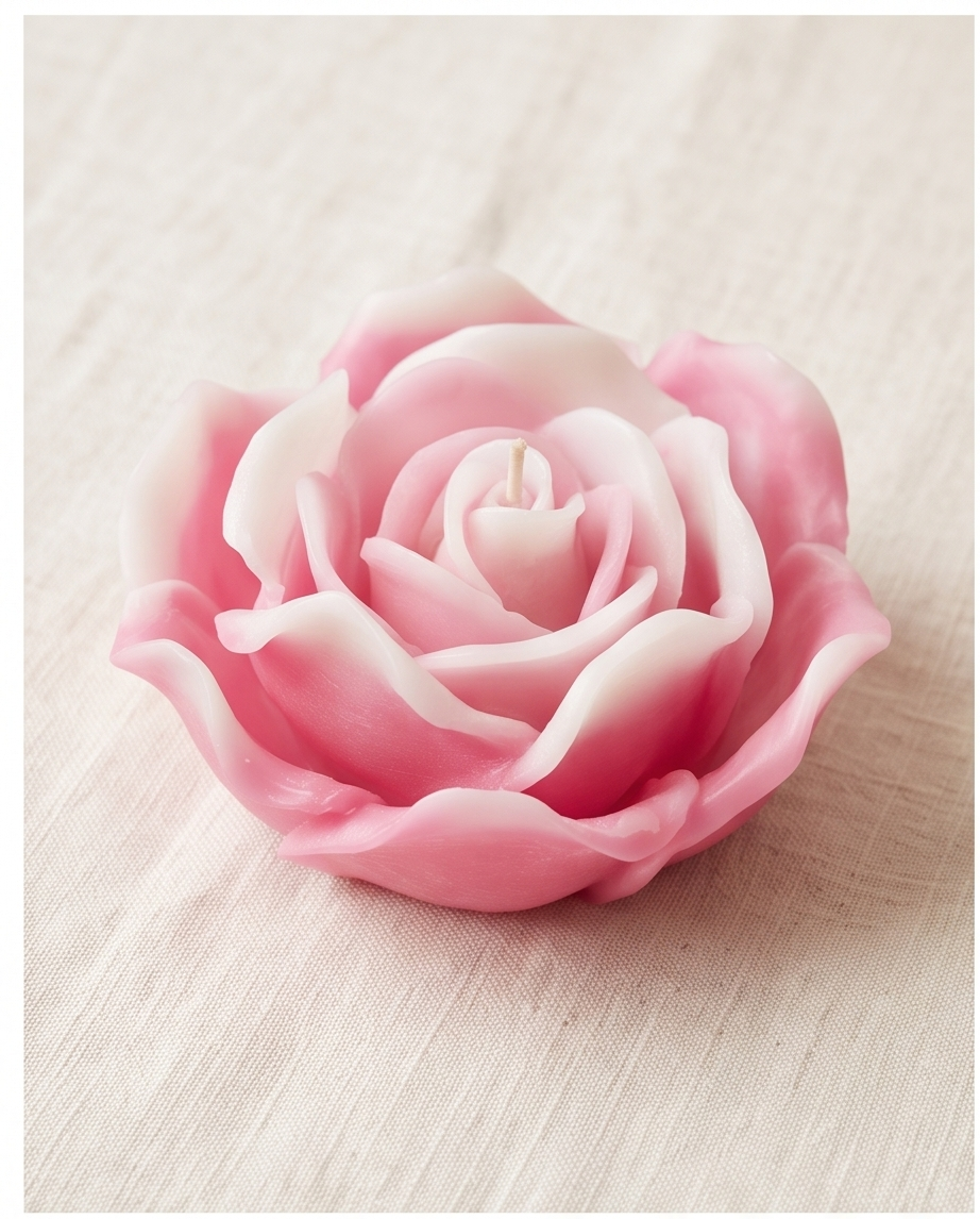 Bougie en forme de rose
