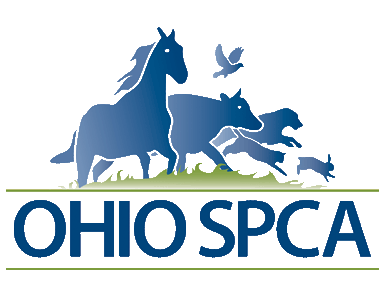 the Ohio SPCA logo, featuring farm animals, cats, dogs, rabbits, and birds