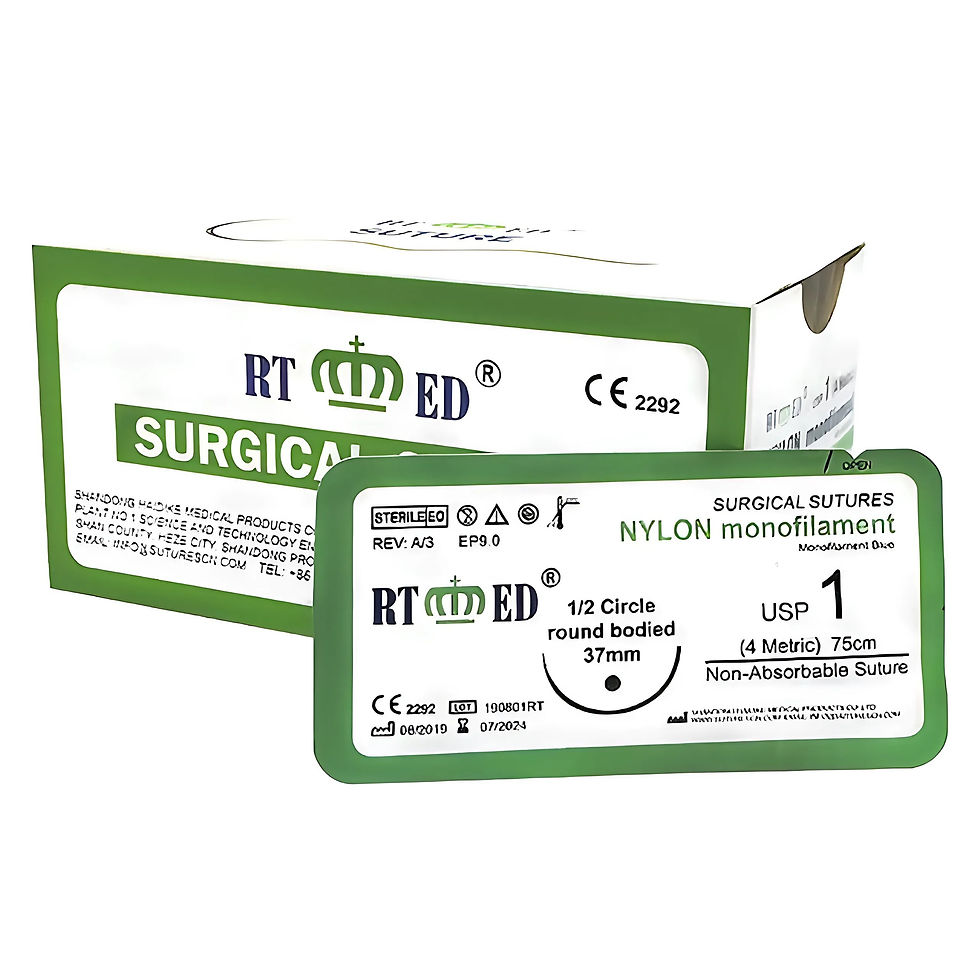 Miniatura: RTmED Nylon USP 3/0 (EP 2.0), 1/2 odwrotnie tnąca 22 mm (12 szt.)