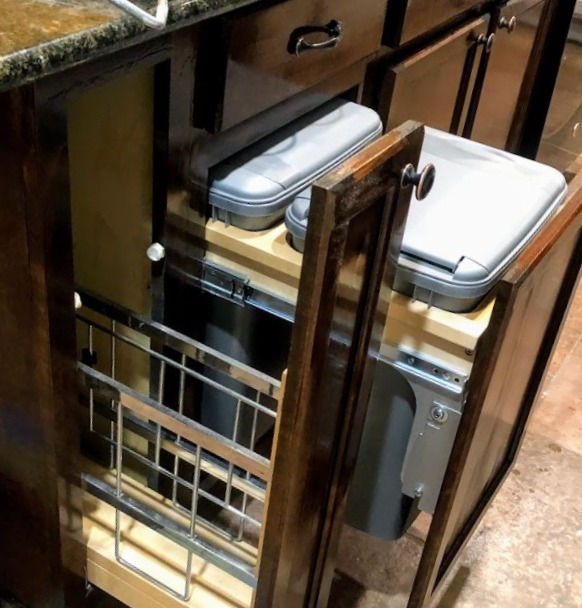 Custom Cabinet Inserts for trash and bak