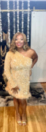 Golden Glam One-Shoulder Sequin Dress