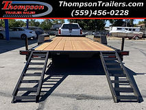 7x24 Flatbed Equipment Trailer with Stabilizer Upgrades at Thompson Trailers in Fresno (559)456-0228