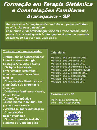 Curso de formação: Terapias sistêmicas e constelações familiares